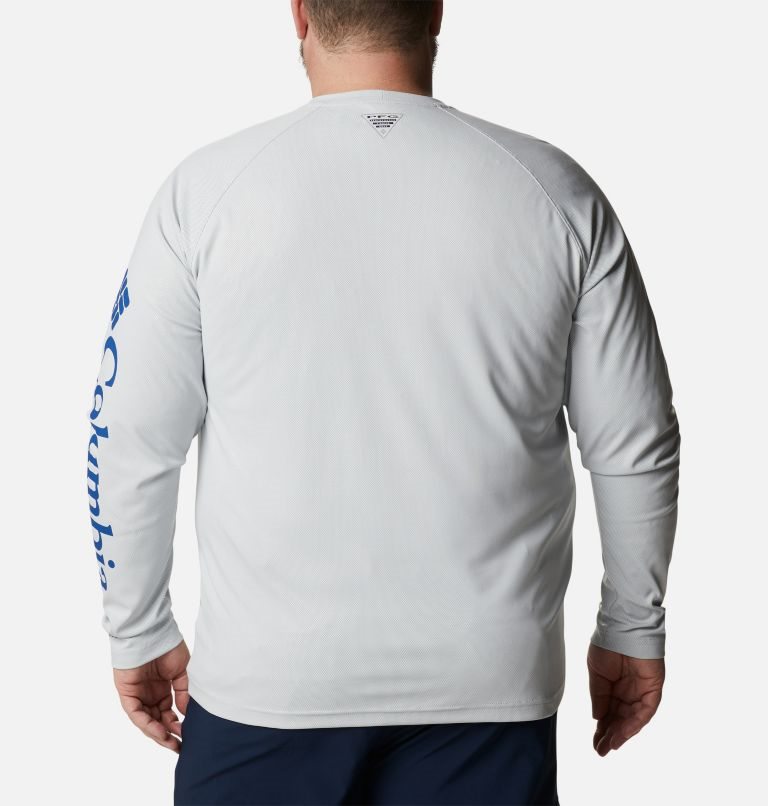 Men's Columbia PFG Terminal Deflector Long Sleeve Sweatshirts Light Grey | Plus Size CA-B4056